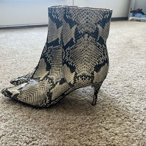 Snake skin heel booties
